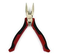 INGDAUM® Mini pinze - Tronchese frontale, tenaglia, pinza a becchi dritti e curvi, tronchese laterale, pinza piatta lunga - Acciaio al carbonio forgiato (Pinze a becchi lunghi dritte nichelate)