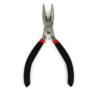 INGDAUM® Mini pinze - Tronchese frontale, tenaglia, pinza a becchi dritti e curvi, tronchese laterale, pinza piatta lunga - Acciaio al carbonio forgiato (Pinze a becchi lunghi nere)