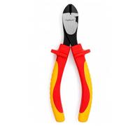 ingdaum® Pinza VDE per elettricisti, Tronchese laterale 7" | Isolata 1000 V, Testata VDE, Certificata GS secondo DIN EN IEC 60900, Acciaio cromo vanadio, Per impieghi gravosi