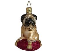 Inge Glas 85107212 - Decorazione Pendente a Forma di Carlino, 1 Pezzo 9,5 cm, in Vetro soffiato e Dipinto a Mano