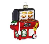 Inge-glas Decorazione per albero di Natale, in vetro, 9 cm, barbecue a gas con palline di Natale, barbecue, rosso colorato