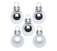 Inge Glas - Mini palline di Natale da 2 cm, 25 pezzi, in scatola di cartone (argento e bianco)