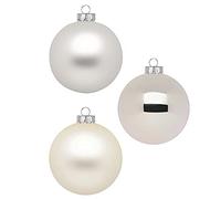 Inge Glas - Palline di Natale da 10 cm, in scatola di cartone, 6 palline XL per albero di Natale grandi, in vetro (Cloud Dancer | bianco crema beige)