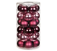 Inge Glas - Palline in Vetro per Albero di Natale, 30 Pezzi in Scatola, Decorazioni Natalizie (Berry Kiss | Rosso Bacca Lucida/Opaca)