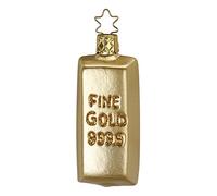 Inge-glas Palline per Albero di Natale a Forma di lingotto Dorato, 8,5 cm