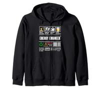 Ingegnere energetico Etichetta Avviso Abilità Solving Coffee Whisky Felpa con Cappuccio