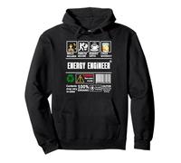 Ingegnere energetico Etichetta Avviso Abilità Solving Coffee Whisky Felpa con Cappuccio