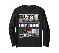 Ingegnere energetico Etichetta Avviso Abilità Solving Coffee Whisky Maglia a Manica