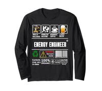 Ingegnere Energetico Lavoro Etichetta Abilità Sarcasmo all'Interno caffè Birra Maglia a Manica
