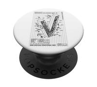 Ingegnere Ingegnere Monogramma Capitale Iniziale Lettera V Nome PopSockets PopGrip Adesivo