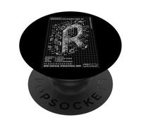Ingegnere Ingegnere Monogramma Lettera maiuscola iniziale R Nome PopSockets PopGrip Adesivo
