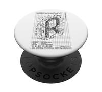 Ingegnere Ingegnere Monogramma Lettera maiuscola iniziale R Nome PopSockets PopGrip Adesivo