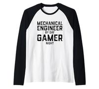 Ingegnere Meccanico Di Giorno Gamer Di Notte Meme Per Ingegneri Maglia con Maniche Raglan