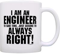 Ingegnere, sono un ingegnere, risparmia tempo, presumi la giusta tazza da caffè, tazze da caffè originali, tazza in ceramica stampata su entrambi i lati per tè e latte con manico, regalo per donne e u