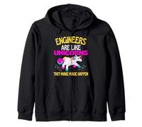 Ingegnere Unicorn, Magical Unicorn Engineering Uomo Donna Felpa con Cappuccio