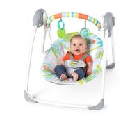 Bright Starts, Altalena compatta Rainforest Vibes, 6 velocita' di dondolio, Arco giochi amovibile con 2 giocattoli interattivi, Pieghevole e leggera da trasportare, A partire da 0 mesi