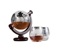 InGenious Globe - Caraffa decanter con occhiali, regalo da uomo, regalo per papà
