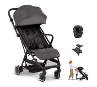 Ingenuity 3D Travelmate Pro Passeggino Leggero Viaggio con Pedana Amico Pieghevole, Compatibile Vano Bagagliaio Aereo, Pronto Seggiolino Auto, Piega a Una Mano, Protezione, Nero