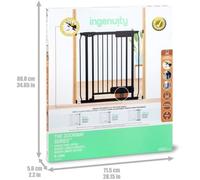 INGENUITY - Cancelletto di sicurezza per scale per bambini e animali domestici, apertura a mano o a piedi, altezza 84 cm, larghezza tra 73 e 80 cm