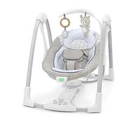 Ingenuity, ConvertMe Swing-2-Seat, Altalena portatile, 5 modalità di oscillazione, vibrazioni, musica, cavo USB PowerAdapt, barra portagiochi, Unisex, 0-9 mesi, Wynn