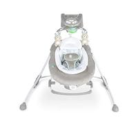Ingenuity, InLighten altalena e dondolo per bambini 2 in 1 con vibrazione, altalena a 6 velocità e 3 direzioni, sedile reclinabile e lavabile, pieghevole, 0-9 mesi (Spruce)