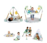 INGENUITY Sdraietta 6 in 1 per bambini: si trasforma in un tappeto da gioco, una tenda indiana, un tavolo da attività e giocattoli rimovibili.