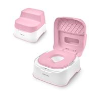Ingenuity, Sistema 3-in-1 Prepare to Potty, Con Tapa e Taburete, Facile da Installare, Per Bambini a Partire da 18 Mesi, Supporta l'Indipendenza del Bambino nel Passaggio al Vasino, Rosa