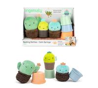 Ingenuity Sonagli Impilabili Calm Springs, per Bambini dai 3 Mesi, Set di 3 Sonagli Multi-Testurizzati Senza BPA, Unisex