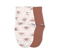 Ingenuity SwaddleMe Swaddle Neonato Collezione Monogram 100% Cotone, 0-3 Mesi, Design Tasca, 1.0 TOG, Confezione 2 - Rising Sun