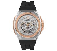 Ingersoll 1892 The Motion Automatic Mens Watch con quadrante argento e cinturino in plastica PU nero - I11703