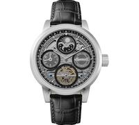 Ingersoll The Arc Mens, orologio automatico da uomo di 44 mm con quadrante scheletrato nero e cinturino in pelle nera I16001