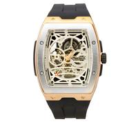 Ingersoll 1892 The Challenger Automatic Mens Watch con quadrante argento e cinturino in plastica PU nero - I12302