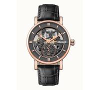 Ingersoll The Herald Leather Strap Black Skeleton Dial I00403B Men's Watch