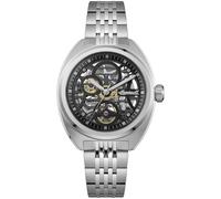 Ingersoll The Wrangler Orologio automatico da uomo da 51 mm con quadrante nero scheletrato e bracciale in acciaio inossidabile argentato I16901