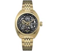 Ingersoll The Wrangler Orologio automatico da uomo da 51 mm con quadrante nero scheletrato e bracciale in acciaio inossidabile dorato I16902