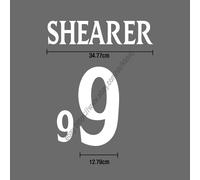Inghilterra 2000 Away Name Set - SHEARER #9 Velvet Heat Transfer fatto a mano