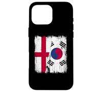 Inghilterra Corea del Sud mezza bandiera Inglese Corea del Sud Custodia per iPhone 16 Pro Max