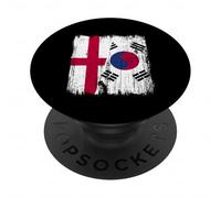 Inghilterra Corea del Sud mezza bandiera Inglese Corea del Sud PopSockets PopGrip Adesivo