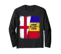 Inghilterra Moldavia Mezza Bandiera Inglese Patrimonio moldavo Maglia a Manica