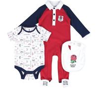 Inghilterra Rfu Rugby Sei Nazioni Bambini Pigiama Tutina per Neonato Corto Bib