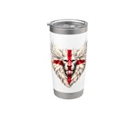 Inghilterra St George's Day Wing Classico Inglese Bicchiere termico in acciaio inox doppia parete
