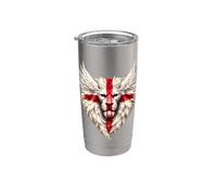 Inghilterra St George's Day Wing Classico Inglese Bicchiere termico in acciaio inox doppia parete