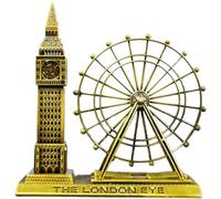 Inghilterra Statua 'Orologio del Big Ben Ruota Panoramica in Stile Britannico Orologio del Big Ben Modello di Edificio Decorazioni in Metallo Figurina per Scrivania di Casa