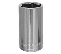 Sealey 30mm Profondo Metrico Walldrive Presa 1.3cmSq Drive Cromato S0682