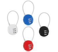 INGJIA 4 Pcs Lucchetti per Bagagli, lucchetto combinazione 3 cifre,Serratura Codificata in Lega di Zinco,lucchetto a codice resettabile per Bagagli Viaggio, per Armadietto(4 colori)