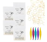 INGJIA Elastici in gomma ortodontica da 3/16 pollici confezione da 500 elastici medi da 3,5 once Trecce per capelli Riparazione di spazi tra i denti, Confezione da 5 parentesi graffe Distanziatore