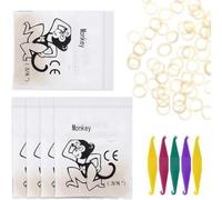 INGJIA Elastici in Gomma ortodontica da 3/18 Pollici Confezione da 500 Elastici Medi da 3,5 Once Trecce per Capelli Riparazione di spazi tra i Denti, Confezione da 5 parentesi graffe Distanziatore