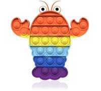 INGJIA Pop On It Poppit 2 in 1 Grande Poppit Fidgettoys Antistress Push Bubble Sensoriale Giocattolo in Silicone Rainbow Toy per Bambini e Adulti(4)