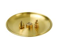 INGJIA Porta Incenso 4 in 1, Bruciatore Incenso in Ottone Porta Incenso per Bastoncini da 14 cm, Brucia Incenso con Raccoglitore Cenere per Decorazioni la Casa