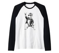 Inglese Bull Terrier Punk Rock Musica Mohawk Dog Lover Maglia con Maniche Raglan
